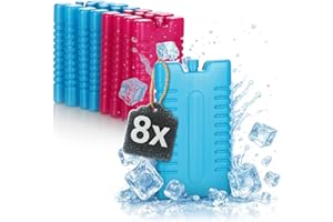 COM-FOUR® 8X Paquete frío para Bolsa de refrigeración - Elementos refrigeradores para Caja fría - Paquetes Frescos para el hogar y el Ocio - 220 ml (Azul/Rosa)