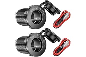 GUNGY Gniazda zapalniczki samochodowej 12V/24 V Wodoodporne gniazdo z przewodem 10 A do samochodu morskiego motocykla 2 sztuki