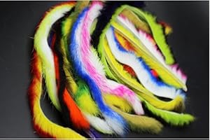 Tigofly Fliegenfischen-Kaninchenfellstreifen, zweifarbig, 4,5 mm Breite, Stahlkopfforelle, Barsch, Bind-Material, in 10 Farben erhältlich