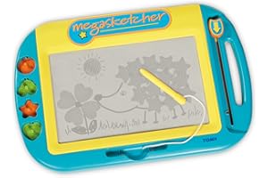 Megasketcher Tomy -Ardoise Magique Motorisé E73164, Tablette Dessin Idéal pour Voyager, Tableau Magnétique Effaçable Adapté aux Enfants de Plus de 3 Ans