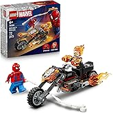 LEGO Marvel Spider-Man vs. Ghost Rider Motorcycle Spider-Man and Skeleton Ghost Ri للأطفال من سن 76 إلى 6 سنوات وما فوق