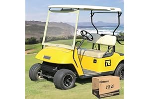 10L0L Golfwagen-Windschutzscheibe, kompatibel mit EZGO TXT Gas- und Elektromodellen, leichte EZGO TXT-Windschutzscheibe, faltbar, winddicht, wasserdicht