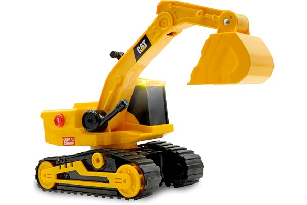 CatToysOfficiel - Excavatrice CAT de 29,5 cm – Excavatrice Enfant - Engin de Construction CAT - Lumières et sons réalistes, technologie de contrôle du mouvement, jeu interactif, 3 ans et plus.