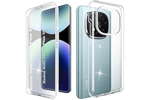 WeiCase Hülle für Redmi Note 14 pro Plus 5g, Transparent 360 Grad Rundumschutz Schutzhülle mit Integriertem Displayschutz Stoßfest Ultradünn Silikon Handyhülle für Redmi Note 14 pro Plus, Clear