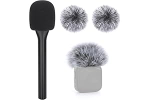 YOUSHARES Interview GO Handheld Adapter für DJI Mic MINI mit Popschutz (Duo-Ton Schwarz-auf-Weiß) - Halterung Handadapter Mic Clip mit Schaumstoff Popschutz