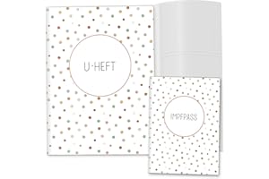 OLGS U-Heft und Impfpasshülle 3-teiliges Set | Little Friend | Untersuchungsheft Hülle 3-teilig & Impfpass Hülle | Geschenke Baby | Babygeschenke zur Geburt (U-Heft Set 3-teilig, Tommy Blanko)