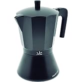 Jata CFI9 - Italian Induction Coffee Maker, 9 Cup Capacity, Suitable for All Types of Kitchens, Aluminium Body, Black