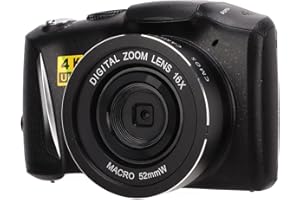 CICIGLOW Appareil Photo Numérique 4K, Caméra Vidéo Ultra HD 48MP, Zoom Numérique 16X, écran LCD IPS 3,2 Pouces, Caméscope Vlogging avec Port Micro Externe 3,5 Mm, Port à Vis 1/4 Pouce, Port Fileté 52 Mm