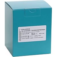LeinaSan Sterile Wundkompressen / Vlieskompressen, nicht wundverklebend, sehr weich, Größe:5cm x 5cm - 50Stck.