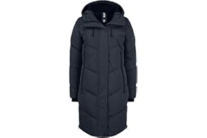 OXMO OXJuna Damen Wintermantel Parka Mantel mit Kapuze Gummizug Reißverschlusstaschen Seiten-Reißverschlüsse Regular fit