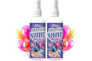MALLBAOLA Ballon Glanz Spray, 2er Pack Funkel Glanzspray für Luftballons, Dauerhafter Hochglanz Luftballon Spray, Geruchlos & Wischfrei Latexballon Glanzspray, Perfekt für Ballonschmuck, Partys, Events
