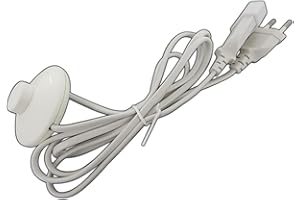 PB-VERSAND Cable alargador de alimentación con Interruptor 100 cm/1 m Cable de alimentación Euro Conector Cable de alimentación Euro Conector Cable alargador Interruptor de pie Color: Blanco
