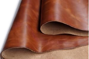 QMYBROW Hojas de cuero genuino para artesanía de cuero, cuadrados de piel de búfalo de grano completo, ideal para hacer joyas, billetera de cuero, tejer perlas, color marrón Dublín (6"x12")