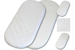 THEWHITEWATER LIMITED Moses Basket Mattress – Pram Mattresses – 66 x 28 CM – 3.5 CM Thick – Waterproof & Breathable – 100% Pure Ultra Soft Foam – Toddler Chicco Next to Me Bedding – Made in England