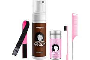 COUKULA 5 Pcs Wig Tool Kit, 200ml Lace Tint Melting Hair Mousse Foam, Mocha Dark Brown Toupees Spray Glue, 75g Styling Wax Stick Pomade Gel, Edge Control Brush, Needle Tail Comb, Wig Band