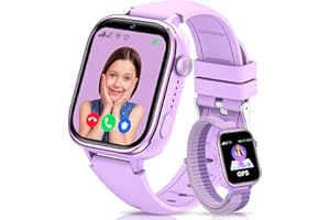 SWGOTA 4G Reloj Inteligente Niño con GPS y Teléfono, Smartwatch Niños con Videollamadas, Mensajes, Modo Escuela, SOS, IP68 Impermeable, Despertador, Podómetro - Regalo Ideal para Niños y Niñas Púrpura