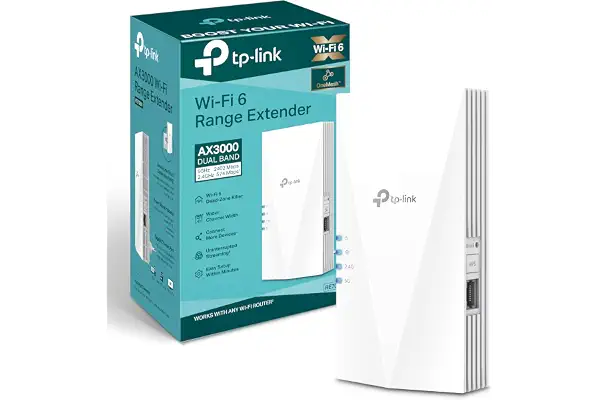 TP-Link RE700X WiFi 6 WiFi Amplifier Repetidor AX3000 (Doble Banda 2402Mbps 5GHz + 574Mbps 2.4GHz), MU-MIMO, Puerto gigabit, Gran Cobertura, EasyMesh, Compatible con Todos los routers Wi-Fi