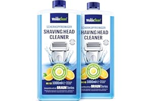 WOLDOCLEAN Limpiador de cabezales de afeitado para cartucho compatible con Braun – Afeitadora eléctrica 2x 1.000ml