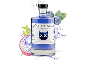 ‎BÖSER KATER Böser Kater Dragonfruit Blueberry Gin, Fruchtiger Geschmack, Für spannende Gin Tonic Cocktails, Die perfekte Geschenkidee, Handgemacht mit kleiner Auflage, 0,5l 40% Vol