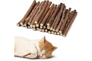 ADIWO URAQT Palitos de Hierba, 32 Piezas para Masticar, Juguetes para Gatos, Morder Hierba para Cuidado Dental
