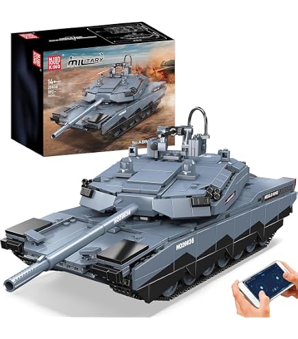 Mould King 20035 Carro Armato M26 WW2: Set Di Costruzioni 1054 Pezzi Con Telecomando E App