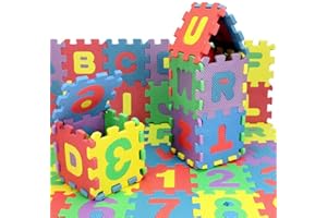 AYAAA 36 Pieces Puzzle Mat Baby Crawling Mat Foam Floor Mat for Children Numbers Alphabet Play Mat Colorful Interlock Puzzle Play Mats