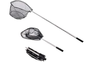 Restcloud Angelkescher mit Teleskopstangengriff, ausziehbar bis 127 cm, 91,4 cm Aluminiumgriff., 48" Full Extended