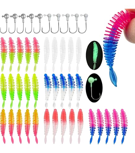 Trout Bait Rubber Fishing Set 30 Pieces Rubber Bait Trout with Jig Head UV Trout  Bait Worm Lures Fishing Accessories Trout : Amazon.nl: Sports & Outdoors