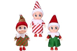 DIELIANHUA 3 Pcs Elfo Muñeco, Figuras de Elfos de Navidad, Regalos Navideños para Niños y Niñas