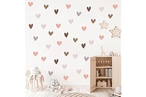EASYKEENECOM 78 pegatinas de pared con forma de corazón boho para habitación infantil, decoración bohemia, para salón, dormitorio, habitación de bebé