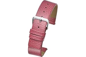 ALPINE INTERNATIONAL ALPINE Genuine leather watch band - Smooth flat leather watch strap 12mm, 14mm, 16mm, 18mm - black, tan, burgundy, pink, blue, green, purple, yellow