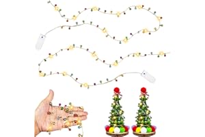 AN HUI MING 2 Pezzi Accessori Casa Bambole Miniatura, 190cmx2 Stringa Luci Fatate in Miniatura per la Casa Delle Bambole Mobili, Porta Elfo, Mini Albero di Natale, Decorazione del Giardino in Miniatura