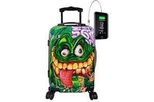 TOKYOTO – Valigia Trolley Rigida SNOT MONSTER 55x40x20cm | Trolley Giovanile Per Ragazzi Ragazze Bambini Bambine, 4 Ruote 360º | Bagaglio A Mano con Fantasia Divertente