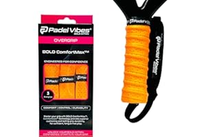 Padel Vibes® BOLD ComfortMax™ Overgrip | Perforated, Ergonomic Overgrips for Padel, Tennis, Badminton, Squash, Racketball | Sweat-Absorbing, Anti-Slip, Durable
