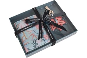 PACO MARTINEZ Set de Regalo para Mujer, Caja Regalo con Cartera Billetero para Mujer y Llavero con Estampado de Flores, Idea de Regalo de Cumpleaños, Aniversario o Navidad