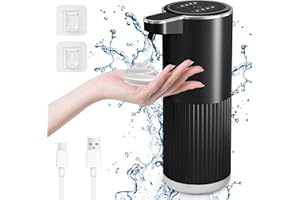 ‎CUTEEFUN Cuteefun automatyczny dozownik do mydła w piance, 400 ml, ładowany dozownik do mydła bez użycia rąk, 4-poziomowa regulacja objętości piany, wodoodporny IPX5, montowany na ścianie dozownik do mydła do