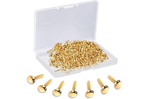FOKELYI Split Pins, 100 Pcs Gold Pastel Metal Split Pins, Brad Paper Fasteners Split Round Brads for Scrapbooking, DIY Crafts Projects and Office Needs