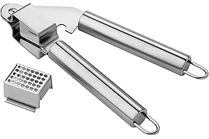 Chef Aid Prensa de ajos, Acero Inoxidable, Plateado, Normal