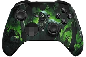 eXtremeRate Coque Personnalisée de Remplacement avec Anneaux de Joystick pour Xbox One Elite Série 2/Elite 2 Core Manette Modèle 1797-Dark Carnival