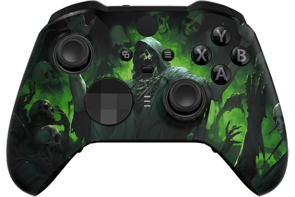 eXtremeRate Coque Personnalisée de Remplacement avec Anneaux de Joystick pour Xbox One Elite Série 2/Elite 2 Core Manette Modèle 1797-Dark Carnival