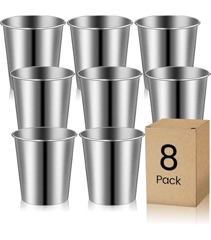 Luqeeg Set Da 4 Bicchieri In Acciaio Inox 304 Da 350 Ml - Doppia Parete Sottovuoto, Impilabili, Infrangibili Per Campeggio, Viaggi E Picnic - 2