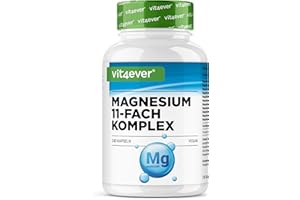 ‎VIT4EVER vit4ever Magnesium Komplex - 240 Kapseln - Aus 11 hochwertigen Verbindungen - 408 mg elementares Magnesium pro Tagesdosis - Hochdosiert - Vegan