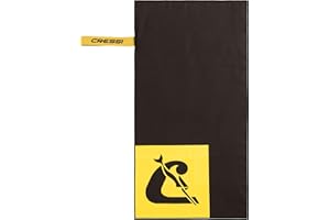 CRESSI Towel Microfibre Double Face Vela - Toalla Unisex de Microfibra Alto Rendimiento Increíblemente Absorbente, Mejor Que Las Toallas Estándar- Negro/Amarillo XS (30x60 cm), Unisex