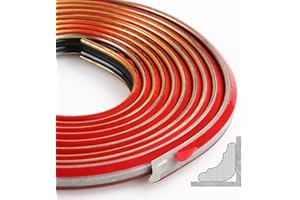 ZTVOWTO 300cm TPE Modanatura Adesiva, Listelli Flessibili per Soffitto Autoadesivi per Bordi di Pareti, Piani di Lavoro di Cucine, Bordi di Piastrelle, Bordi di Soffitti(12 * 9 mm,Oro Nero)