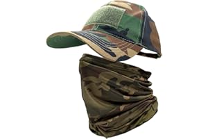 ehsbuy Camo Casquette Homme avec Refroidissement Cache-Cou Casquettes de Baseball Visage Écharpe Armée Tactique Militaire Chapeau Tour de Cou pour Courir Chasse Cyclisme Sports