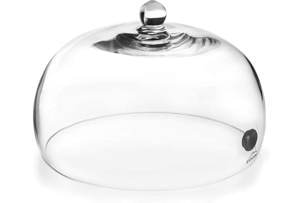Lacor 61816 Magic Food Smoker Bell with Glass Lid with Valve, Allows Smoke, Steam and Flavouring for Smoking and Flavouring Food, 20 x 12 cm, Black, Clair