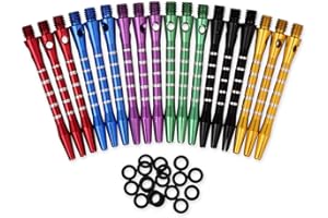 SCSpecial tiges fléchettes Lot de 18 tiges de fléchettes en Aluminium de 53 mm avec Joint torique
