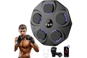 VOLLO Smart Music Boxing Machine, Boxing Machine Wall Mounted with Boxing Gloves, Bluetooth Boxing Training Equipment With Boxing Gloves for Adults and Kids