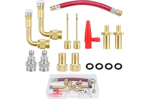 VAIAV Bicicletta Adattatore per Valvola (SV AV DV) Adattatore Valvola Kit Adattatore per ugello Adattatore per Pompa 12 Pezzi per Auto Bici Camion Motocicletta