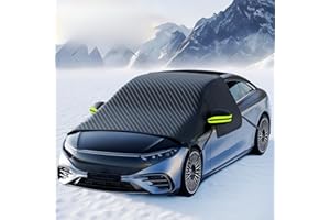 MINVOO Protector para Parabrisas Protector Parabrisas Hielo Cubierta para Parabrisas Delantero para Coche Universal Apto a la Mayoría de Coches y SUV Antihielo y Nieve UV Lluvia(Grande Negro)